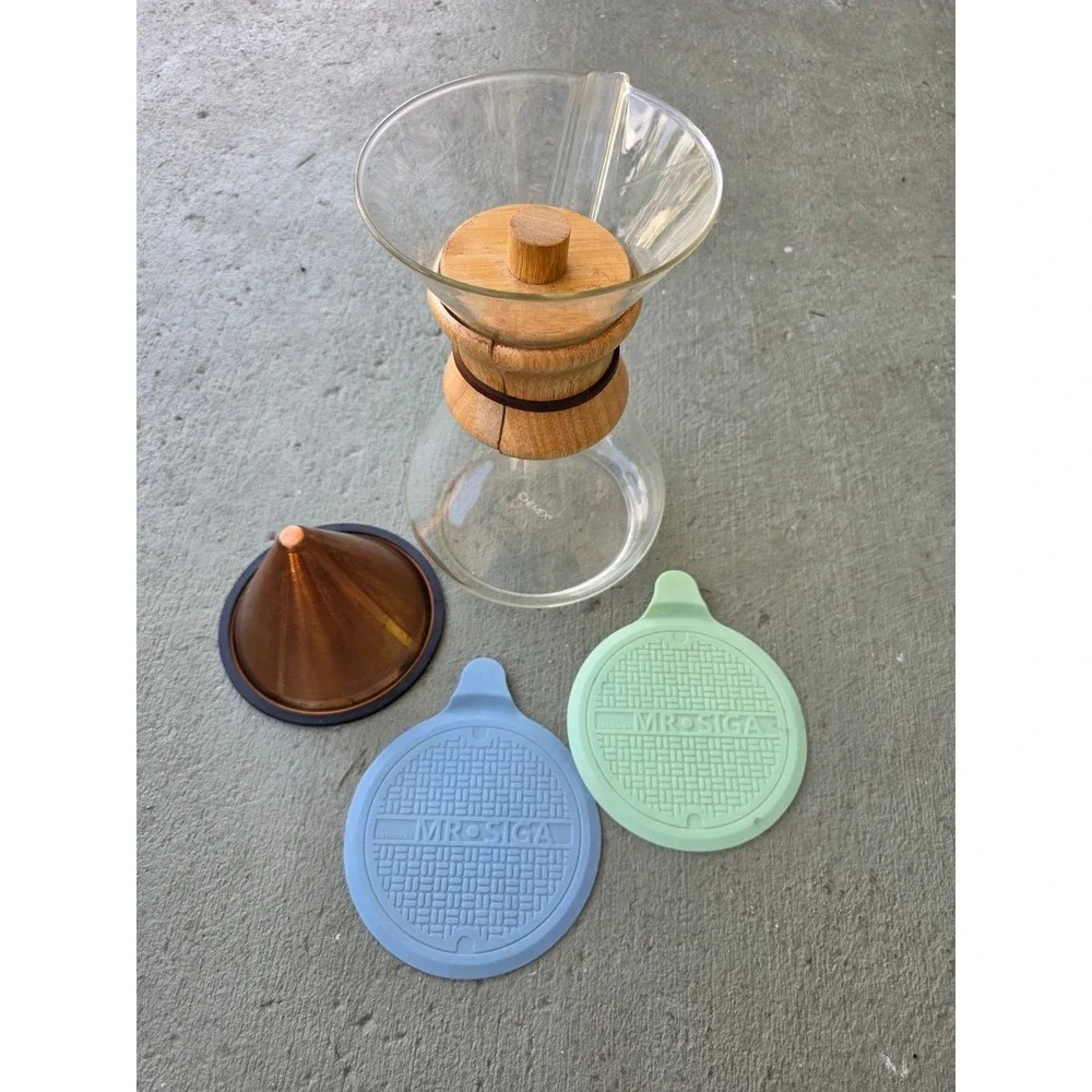 Chemex 8 Cup‎ Pour Over Coffee Maker Wood Barista Warrior Filter MR.SIGA E3